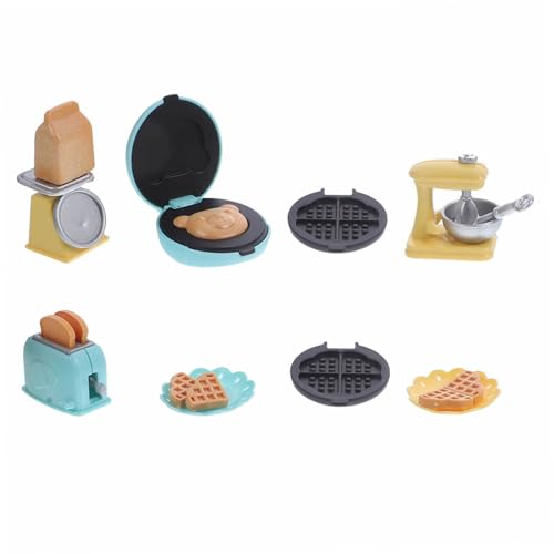 1 Satz Küchengeräte Realistisches Toaster Backset für Puppenhaus Mini Wohnaccessoires für Kreative Spielwelten für DIY Küchenszenen von Abaodam