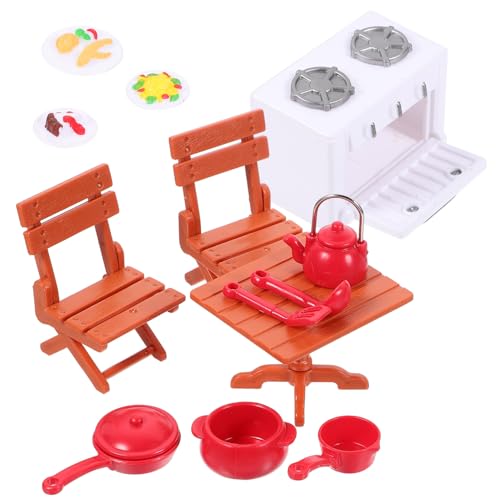 1 Satz Puppenhaus mit Küchenutensilien und Gasherd Teiliges für Zubehör für Kreative Rollenspiele und Mini Küchen Szenen von Abaodam