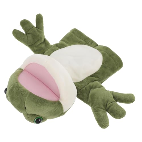 1 x Cartoon-Frosch-Handpuppe aus Plüsch für interaktives Geschichtenerzählen und Elternspielmaterial für Kindergarten-Aktivitäten und Schenken von Abaodam