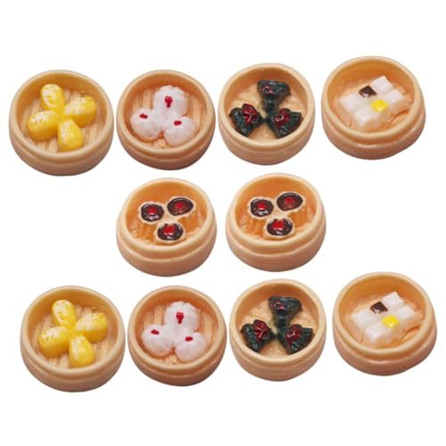 10 Stück Lebensmittelmodell Realistische Nachbildung von Gedämpften Brötchen für Puppenhaus Dekoration Fotorequisiten und Spielzeugzubehör von Abaodam