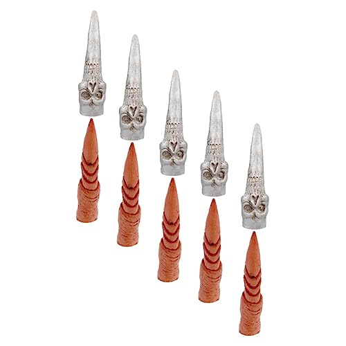 10St Hexennagel-Set Kostüm Fingernagel Künstliche Nägel für Aufkleber Halloween Kosmetik Halloween Horror deko -Fingerabdeckungen Halloween-Accessoires Emulsion Abaodam von Abaodam