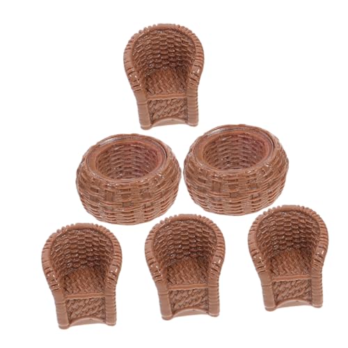 Abaodam Miniatur Puppenhausmöbel 6 Stück Gartenmöbel Zubehör 3D Harz Kleiner Stühle und Tisch für Puppenhaus Feengarten Deko Kleine Holzbank Zubehör Abaodam Miniatur Puppenhausmöbel 6 Stück Gartenmöbel Zubehör 3D Harz Kleiner Stühle und Tisch für Puppenhaus Feengarten Deko Kleine Holzbank Zubehör von Abaodam