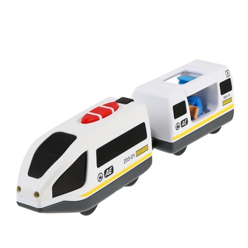 Abaodam Eisenbahnspielzeug Legierungslokomotive Elektrisch Anschließbarer Zug Kinderspielzeug Weiß Simulation Modellspielzeug von Abaodam