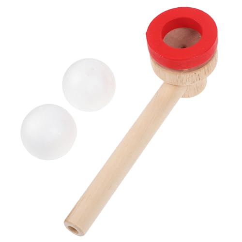 Abaodam Holz Pusteball Spielzeug für Kinder Interaktives Blasenspiel Schwebender Pusteball aus Holz Lehrreiches Balance Spielzeug für Eltern Kind Aktivitäten Spaß Motorikförderung von Abaodam