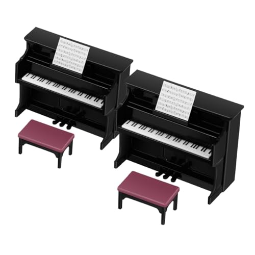 2 Sätze Klavier Set mit Hocker für Puppenhaus Teiliges Musikinstrument für Kreative DIY Landschaften und Szenerien für Fotografie und Dekoration 2 Sätze Klavier Set mit Hocker für Puppenhaus Teiliges Musikinstrument für Kreative DIY Landschaften und Szenerien für Fotografie und Dekoration von Abaodam