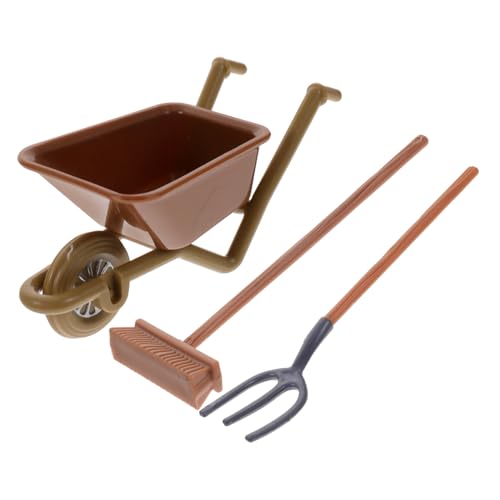 2 Sätze Mini Schubkarre Modell Teiliges für Puppenhaus und Garten Realistisches Zubehör für Modelle Sammler von Abaodam