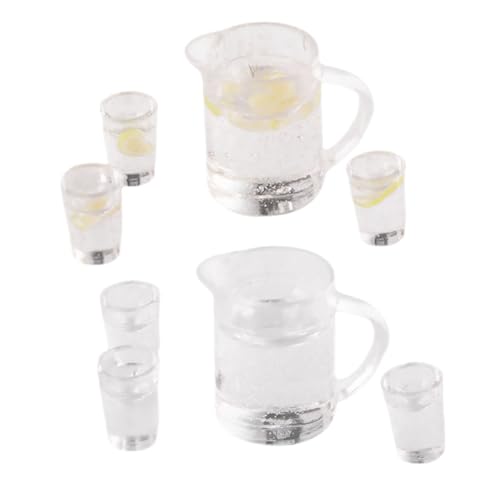 2 Sätze Mini Wasserkrug Set Teiliges Puppenhaus Zubehör mit Kanne für Wasser für Dekoration und Spielszene von Abaodam