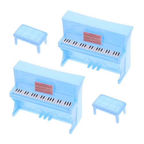 2 Sätze Piano mit Stuhl Puppenhaus Dekoration Farbenfrohe Mikro Landschaftszubehör für Tischdeko Zufällige Farbe von Abaodam