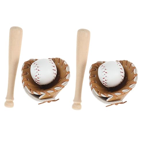 2 Sets Miniatur-Baseballschläger Handschuhe Ball Simulation Sport Zubehör für winzige Hausdekoration Rollenspiele für Sammler und Puppenliebhaber 2 Sets Miniatur-Baseballschläger Handschuhe Ball Simulation Sport Zubehör für winzige Hausdekoration Rollenspiele für Sammler und Puppenliebhaber von Abaodam