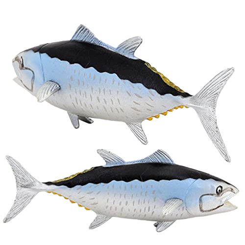 2 Stück Dekorative Fischfigurine Realistische Simulation von Thunfisch Skulpturen für Aquarium Dekoration Lernspielzeug für Kreatives und Fantasievolles Lernen von Abaodam