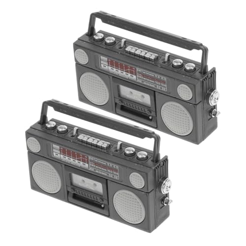 2 Stück Retro Radio Figuren Vintage Radio Modelle für Puppenhaus Dekoration für Kreative Mini Gestaltung von Abaodam