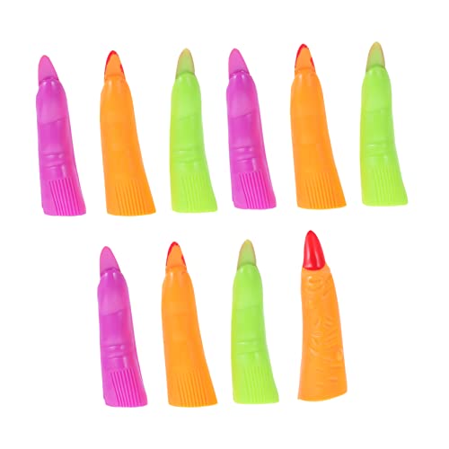 20Stücke Gruselige Halloween Fingerabdeckungen Künstliche Nägel Requisiten für Halloween Cosplay und Partys Mischfarben Einfache Anwendung und Angenehmer von Abaodam