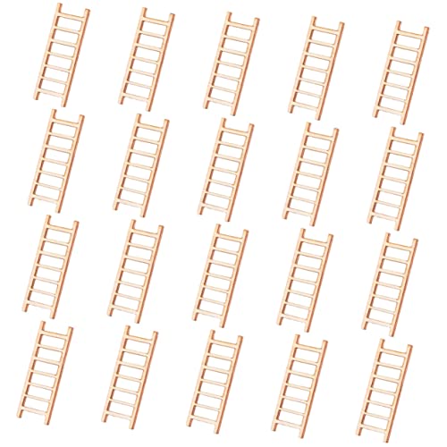 20Stücke Mini Holzleitern für Mikro Landschaften Unbemalt für DIY Dekorationen Puppenhäuser und Kreative Projekte aus Langlebigem Holz Gefertigt Fördert die Fantasie von Abaodam