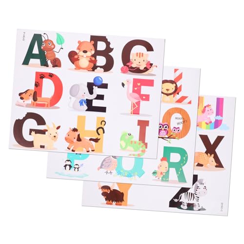 26Stücke Nichtmagnetische Eva Aufkleber für Englische Lernspielzeuge Abnehmbare Wandsticker für Kinderzimmer Kognitive und Kreative Gestaltung von Abaodam
