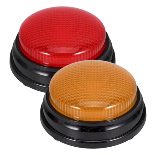 2Stücke Alarmtaste mit Licht und Sound für Lustige Quizspiele für Partys Teambuilding und Interaktive Aktivitäten Robust und Langlebig ohne Batterien von Abaodam