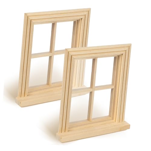 2Stücke Fensterrahmen Modelle Fensterrahmen für Puppenhaus Dekoration Robust und Langlebig für DIY Miniaturmöbel und Ausstellungen von Abaodam