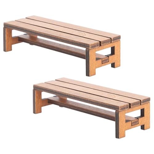 2Stücke Holzbank Modell Möbel für Puppenhaus Realistisches Bankmodell für Wohnzimmer Esszimmer und Schlafzimmer Dekoration Langlebig und Detailreich 2Stücke Holzbank Modell Möbel für Puppenhaus Realistisches Bankmodell für Wohnzimmer Esszimmer und Schlafzimmer Dekoration Langlebig und Detailreich von Abaodam