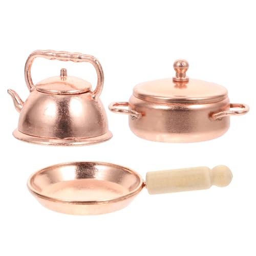 Abaodam 3-teiliges Miniatur-kochgeschirr-Set Aus Kupfer für Puppenhaus-Dekoration Im Maßstab 1:12 Mini-hauszubehör Puppenhaus-küchen- und Restaurant-Ornament Abaodam 3-teiliges Miniatur-kochgeschirr-Set Aus Kupfer für Puppenhaus-Dekoration Im Maßstab 1:12 Mini-hauszubehör Puppenhaus-küchen- und Restaurant-Ornament von Abaodam