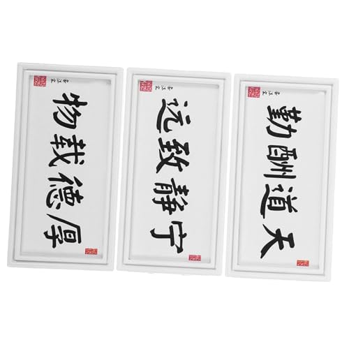3 Stück Miniature Wandkunst Teiliges Bilderrahmen mit Chinesischer Kalligraphie für Puppenhäuser Dekorative Wandbilder für Miniaturen Charmante Deko für Mini Häuser von Abaodam