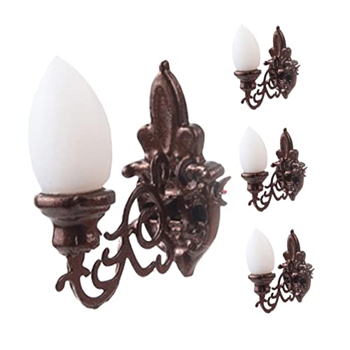 4 Stück Dekorative Lampe aus Moos Garten Mini kleine Wandlampe Landschaftsdekor Sandtisch Materialien sandtisch selber Machen Puppenhaus-LED-Leuchten Kleine Lampen Abs Kaffee von Abaodam