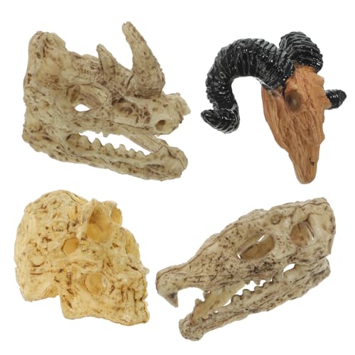 4 Stück Figuren für Puppenhaus Dekoration Kreative Tierkopf Accessoires Langlebiges Plastik für DIY Projekte und Stilvolle Wohnaccessoires von Abaodam