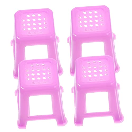 4 Stück Miniaturstühle für Puppenhäuser Kleine Möbel für DIY Projekte Dekoration von Miniaturgärten und Accessoires für Kinderzimmer von Abaodam
