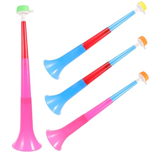 4 x farbige Horn, tragbare Trompete für Fußballspiele, Partys, Veranstaltungen und lustige Geräuschmacher für Erwachsene, zufällige Farbe von Abaodam