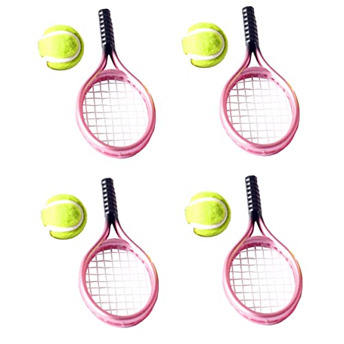 4Sets Mini-Tennisschläger Miniatur Tenniszubehör für Puppenhäuser Realistisches Design und für Fotografie Requisiten und Spielen 4Sets Mini-Tennisschläger Miniatur Tenniszubehör für Puppenhäuser Realistisches Design und für Fotografie Requisiten und Spielen von Abaodam