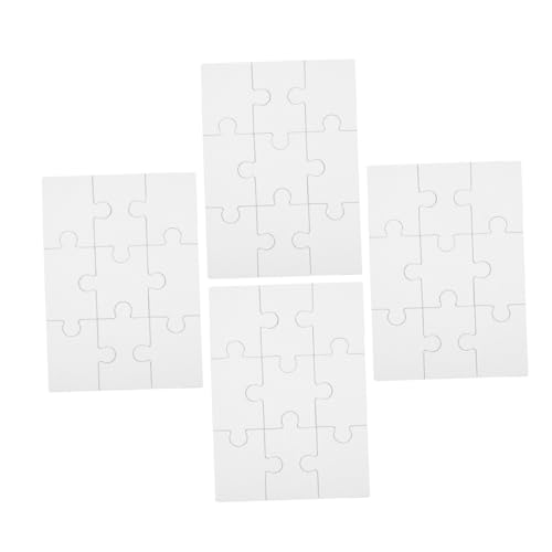 4Sheets Blank Heat Transfer Jigsaw Puzzle DIY Sublimation Craft Blanks for Custom Photos for Family Friends Creative Fun for All Ages von Abaodam
