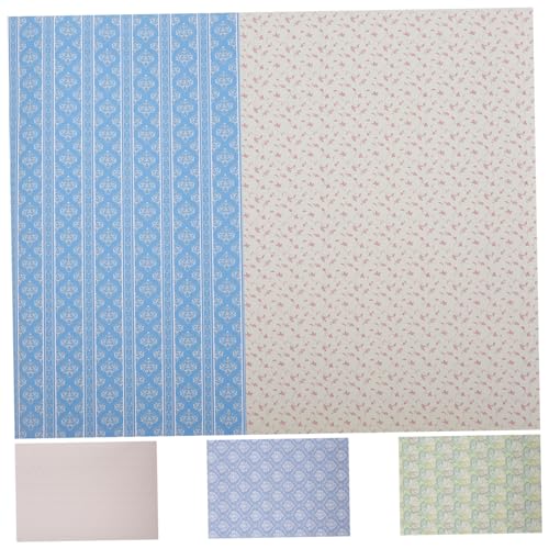 5 Blätter Tapeten für Puppenhäuser Wandsticker im Format Dekorative Zubehör für Wohnzimmer und Schlafzimmer Selbstklebend Einfach Anzuwenden Farbenfroh von Abaodam