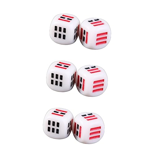 Abaodam 6-teiliges Ba Gua Würfel-Set Aus Acryl Zur Wahrsagerei Für Den Einfachen Transport Bei Partys Oder Spielen von Abaodam