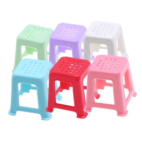 6 Stück Möbel für Puppenhaus DIY Dekoration für Mikrolandschaften Kreative Mini Hocker für Garten und Foto Requisiten von Abaodam