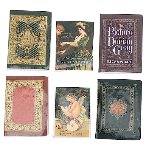 6 Stück Teiliges Buchmodelle Vintage Deko für Puppenhaus Kreative Gestaltung für Garten Terrarium und Schulprojekte von Abaodam