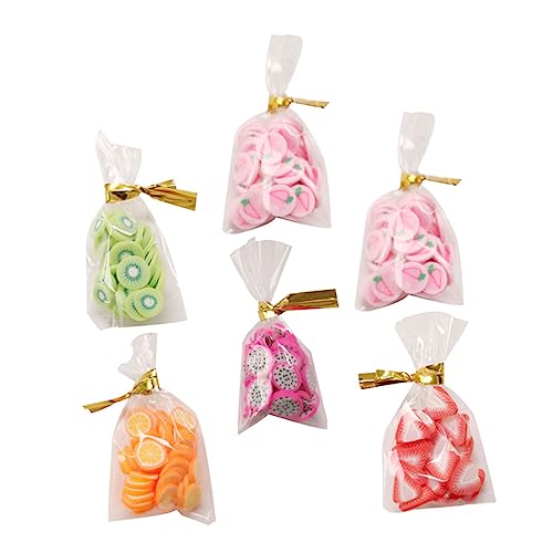 Abaodam 6Stücke Kleiner Snackbeutel für Puppenhaus Lebensechte Miniatur Lebensmittel Dekoration Kleine Kekstüten für Kinder für Kleiner Hausornamente und Spielzeug von Abaodam