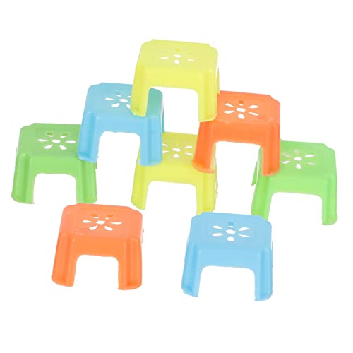 8 Stück Mini Hocker Aus Kunststoff Selbstklebende Deckenfliesen Kleine Behälterkörbe Kleine Zubehör Aufkleber Kits Haubendekoration Kleiner Quadratischer Hocker Mini Stuhl Abaodam von Abaodam