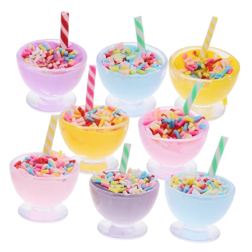 8 Stück Teiliges Eiscreme Deko für Puppenhaus Realistische Kunststoffeiscreme Modelle aus Resin Kreative DIY Küchenaccessoires für Fotografie und Spielzeugdekoration von Abaodam