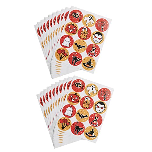 Abaodam 1 240 Stück Versiegelungsaufkleber Briefumschläge Aufkleber Zum Versiegeln Von Süßigkeiten Runder Siegelaufkleber Geschenkaufkleber Halloween Liefert Halloween-Aufkleber Papier von Abaodam