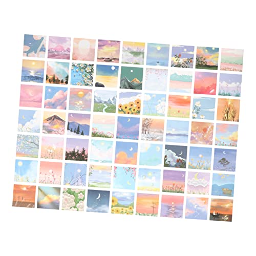 Abaodam 1 60 Stück Aufkleber bom Nettle sprühfolie für Auto aufklebebuchstaben Binders Camper Stickers Stickers bindemittel Autos Decor Landschafts-Ölgemälde-Abziehbilder PVC von Abaodam