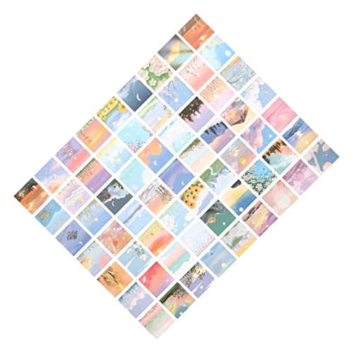 Abaodam 60pcs Dekorative Aufkleber Landschaft Ölgemälde Aufkleber Mädchen Robuste Hause Auto Aufkleber von Abaodam