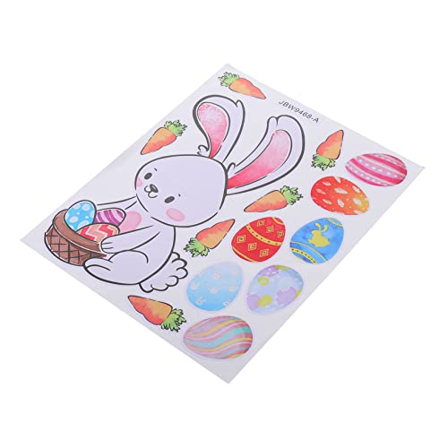Abaodam 1 Blatt Osterhase Abnehmbarer Osteraufkleber Hasen-Aufkleber Kinderzimmer Aufkleber Wandaufkleber Zu Ostern Fensterdeko Ostern Osterfensteraufkleber Wohnzimmeraufkleber PVC von Abaodam