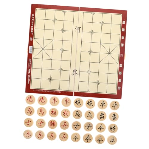 Abaodam Traditionelles Holzset Mit Klappbarem Schachbrett Und Aufbewahrungsbox Spiel Für Enthusiasten von Abaodam