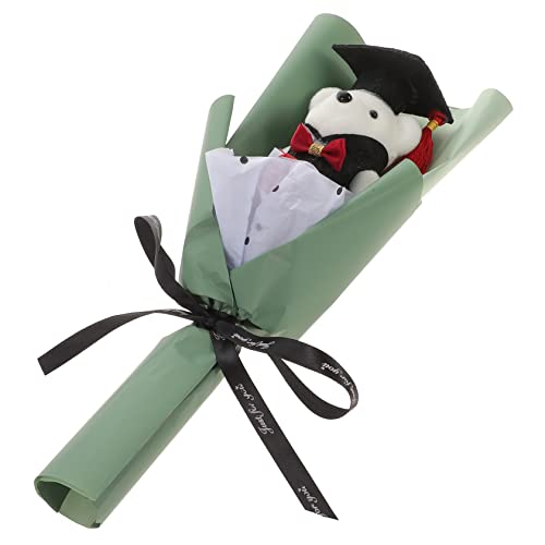 Abaodam 1 Bund Abschluss Bärenstrauß Künstlicher Rosenstrauß Geburtstag Luftballons Quaste Bärenpuppe Mini Plüsch-abschlussbär Blumenbankett Mit Bärenpuppe Grad Bär Kleider Plastik Green von Abaodam