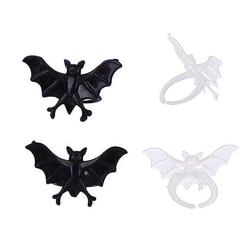 Abaodam 1 Halloween-Fledermausring blinken beängstigend Etikett Finger Fledermäuse glühen Kind halloween dekoration halloween-dekoration Cosplay -Ringe Halloween-Partygeschenk Plastik Weiß von Abaodam