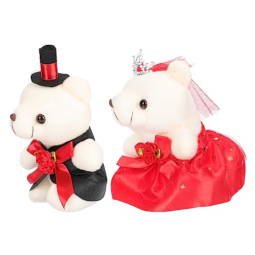 Abaodam 1 Paar Bärenpuppe Dekoration Ornament Dekoration Bären Lätzchen Schnuller Schlittenpuppen Weihnachtsbaumschmuck Wildentenfutterspender Reborn Babypuppen Brust Home Puppen Einhorn von Abaodam
