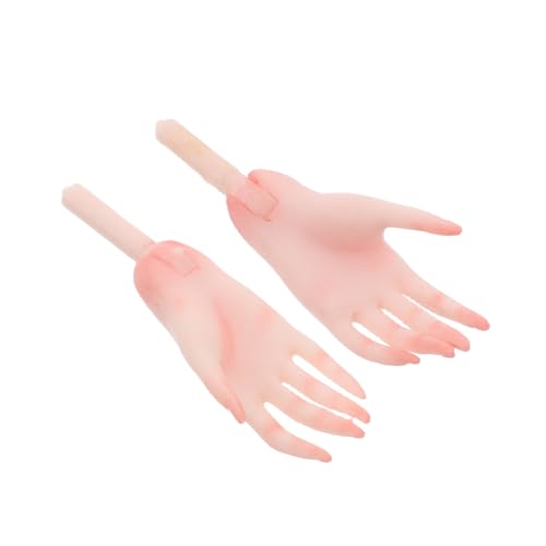 Abaodam 1 Paar Puppenpalme manuelle Düse Honigflaschen mit Deckel Modellpuppen Ersatzpuppen Puppen Zubehör Teile Hand Teile für Puppen winzige Fingerhände Mini-Handersatz Plastik Rosa von Abaodam