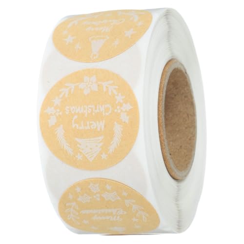 Abaodam 1 Rolle 500 Stück Weihnachtsaufkleber Scrapbooking-Aufkleber Geschenksiegelaufkleber Weihnachtsversorgung Weihnachtssiegeletikett Aufkleber Zum Verschließen Von Beuteln Papier von Abaodam