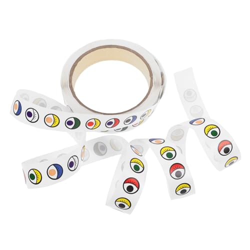 Abaodam 1 Rolle Augen Aufkleber Augenförmige Aufkleber Selbstklebende Augen DIY Zubehör Kleine Augen Aufkleber Augen DIY Aufkleber Bunt von Abaodam