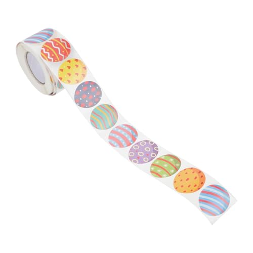 Abaodam 1 Rolle Osteraufkleber Kinderparty-zubehör Aufkleber Für Geschenkverpackungen Selbstklebende Aufkleber Ostern Dekorativer Aufkleber Ostereier-Aufkleber Ovale Osterei-Etiketten von Abaodam