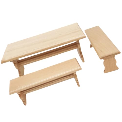 Abaodam Puppenhaus Miniaturmöbel Maßstab 1:12 Mini Tisch Bank Set Jungen und Mädchen Spielzeug Pflegende Puppenhaus Requisiten Abaodam Puppenhaus Miniaturmöbel Maßstab 1:12 Mini Tisch Bank Set Jungen und Mädchen Spielzeug Pflegende Puppenhaus Requisiten von Abaodam