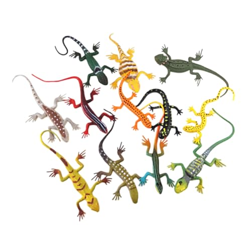 Abaodam 1 Satz 12 Stück simuliertes Echsenmodell tiegerkostuem Wildlife Toy kucheltier wild Life wildtiere tomodell kindercroks Eidechsenmodell von Abaodam
